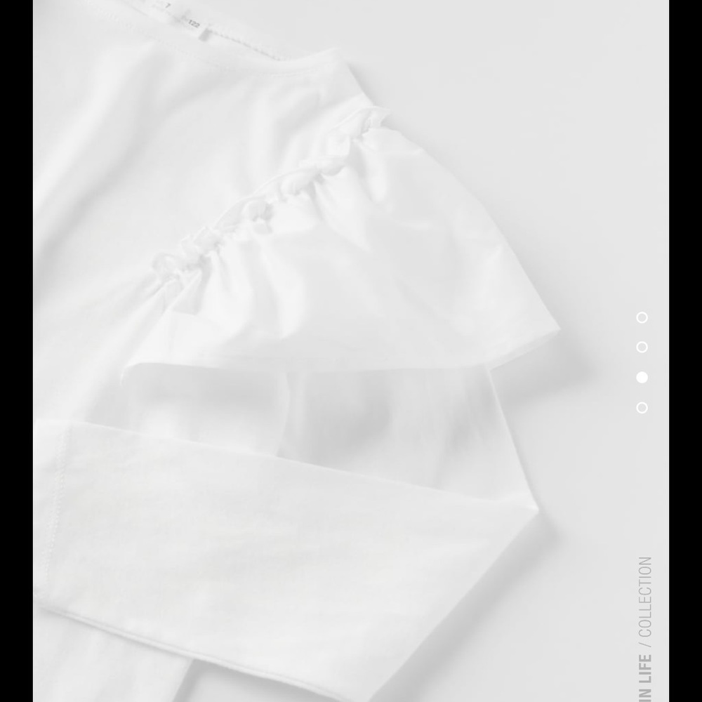 Zara White Ruffled Poplin Top - Picture 4 of 6